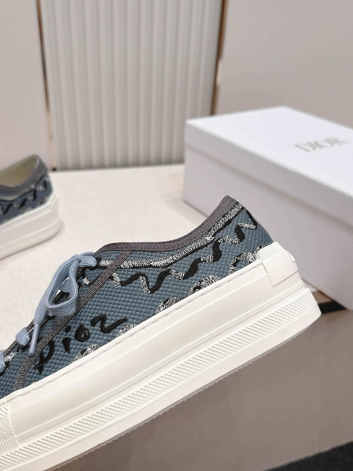 ディオール ロゴグラフィック キャンバス厚底スニーカー ブルー shoes586 - 画像 (4)