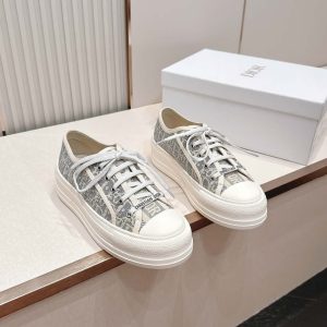 ディオール モノグラム キャンバス 厚底スニーカー グレー shoes588