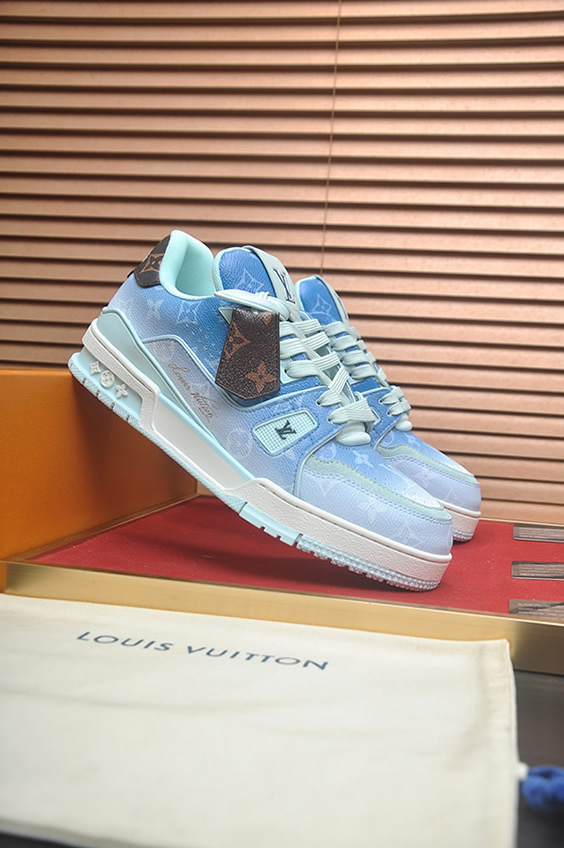 ルイ・ヴィトン モノグラム・デニム 厚底スニーカー ライトブルー shoes577 - 画像 (3)