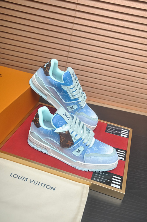 ルイ・ヴィトン モノグラム・デニム 厚底スニーカー ライトブルー shoes577 - 画像 (6)