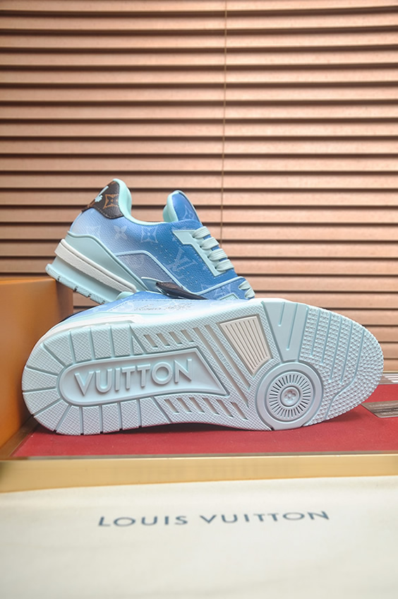 ルイ・ヴィトン モノグラム・デニム 厚底スニーカー ライトブルー shoes577 - 画像 (7)