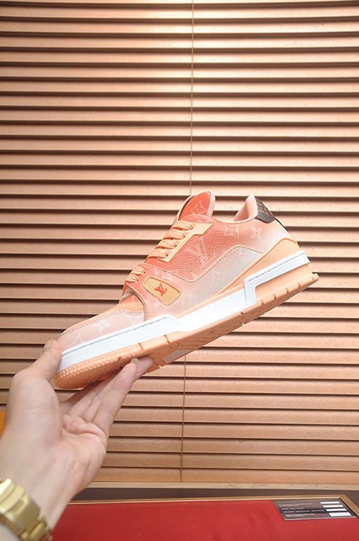 ルイ・ヴィトン モノグラム・デニム 厚底スニーカー ピーチオレンジ shoes578 - 画像 (5)