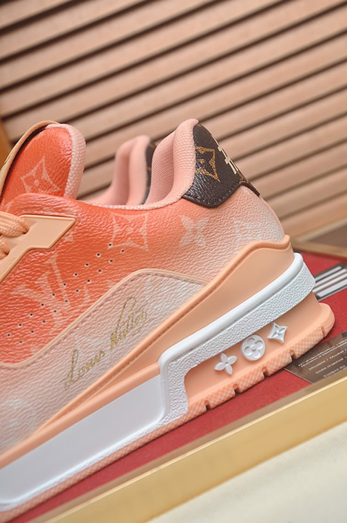 ルイ・ヴィトン モノグラム・デニム 厚底スニーカー ピーチオレンジ shoes578 - 画像 (9)