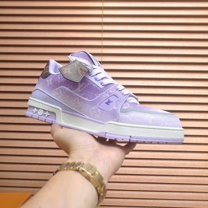 ルイ・ヴィトン モノグラム・デニム 厚底スニーカー パープル shoes579