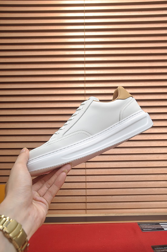 ルイ・ヴィトン フラワーモチーフ レザー 厚底スニーカー ホワイト shoes590 - 画像 (5)