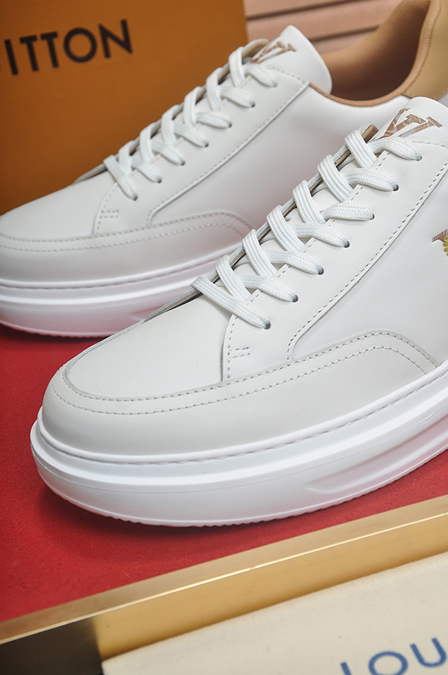 ルイ・ヴィトン フラワーモチーフ レザー 厚底スニーカー ホワイト shoes590 - 画像 (8)