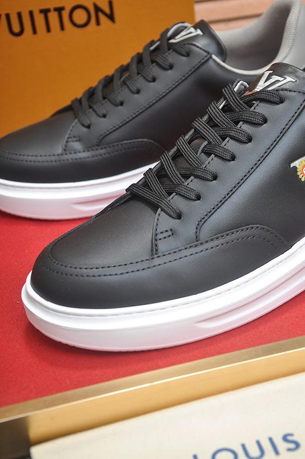 ルイ・ヴィトン フラワーモチーフ レザー 厚底スニーカー ブラック shoes591 - 画像 (8)