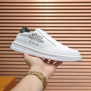 ルイ・ヴィトン モノグラム・フラワーロゴ レザー 厚底スニーカー ホワイト shoes593