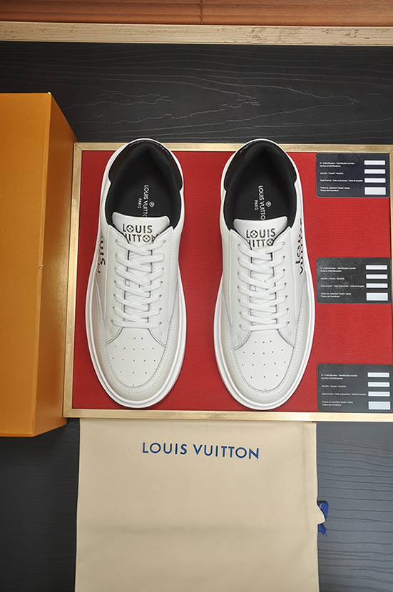 ルイ・ヴィトン モノグラム・フラワーロゴ レザー 厚底スニーカー ホワイト shoes593 - 画像 (2)