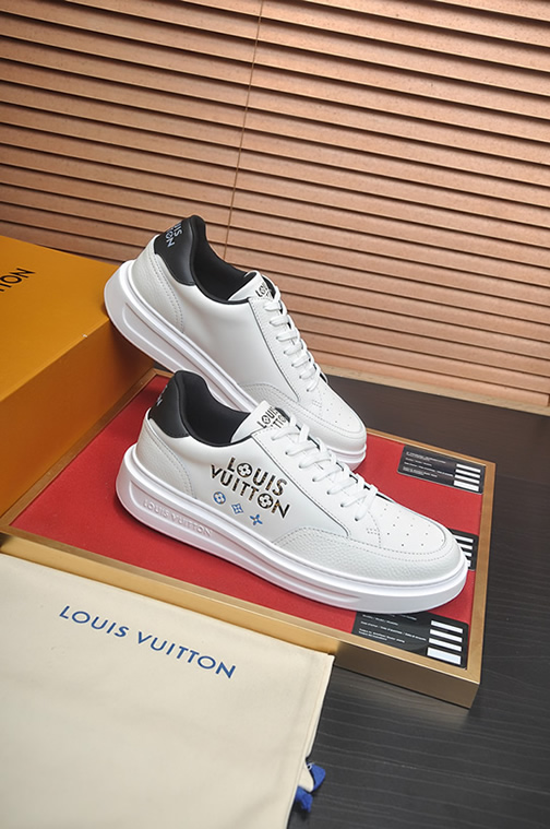 ルイ・ヴィトン モノグラム・フラワーロゴ レザー 厚底スニーカー ホワイト shoes593 - 画像 (6)