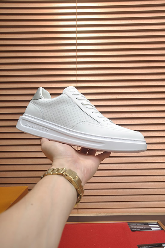 ルイ・ヴィトン ミニ・モノグラム レザー 厚底スニーカー ホワイト shoes594