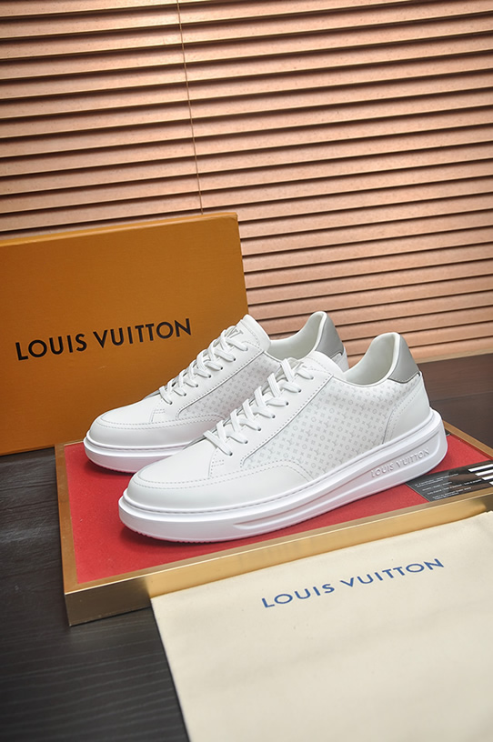 ルイ・ヴィトン ミニ・モノグラム レザー 厚底スニーカー ホワイト shoes594 - 画像 (4)