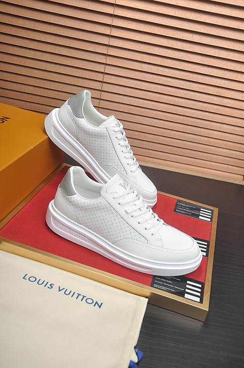 ルイ・ヴィトン ミニ・モノグラム レザー 厚底スニーカー ホワイト shoes594 - 画像 (6)