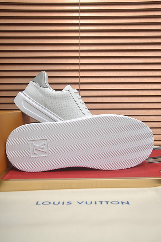 ルイ・ヴィトン ミニ・モノグラム レザー 厚底スニーカー ホワイト shoes594 - 画像 (7)