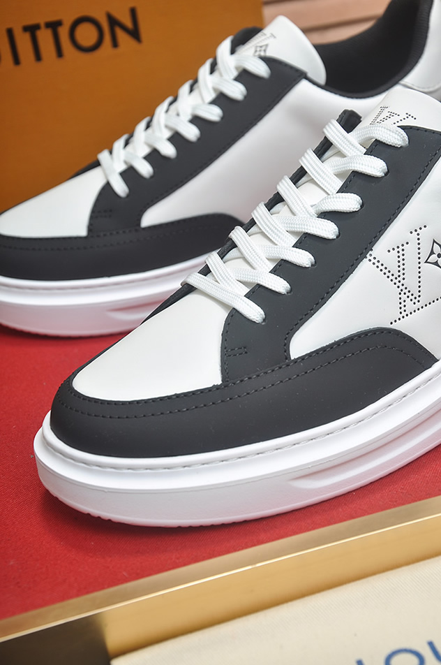 ルイ・ヴィトン スタッズ装飾 レザー 厚底スニーカー ホワイト/ブラック shoes595 - 画像 (8)