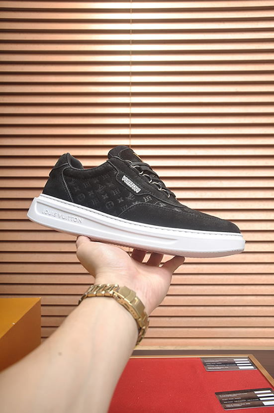 ルイ・ヴィトン モノグラム・スエード 厚底スニーカー ブラック shoes596