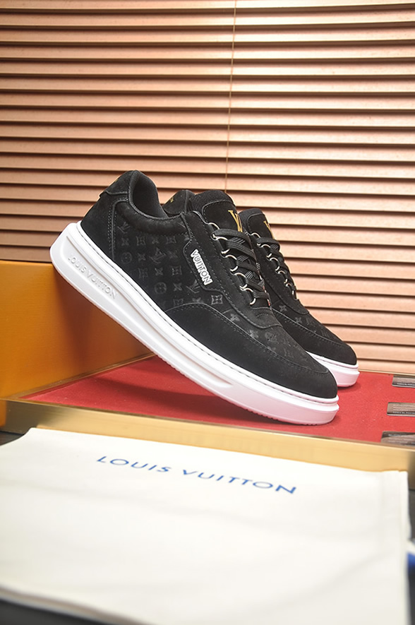 ルイ・ヴィトン モノグラム・スエード 厚底スニーカー ブラック shoes596 - 画像 (3)
