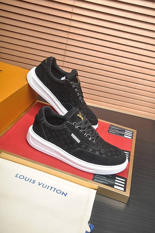 ルイ・ヴィトン モノグラム・スエード 厚底スニーカー ブラック shoes596 - 画像 (6)