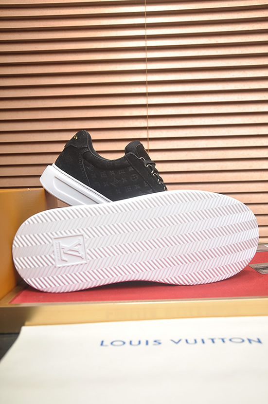 ルイ・ヴィトン モノグラム・スエード 厚底スニーカー ブラック shoes596 - 画像 (7)