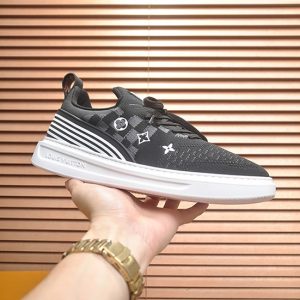 ルイ・ヴィトン ダミエ・パターン テキスタイル スニーカー ブラック shoes597