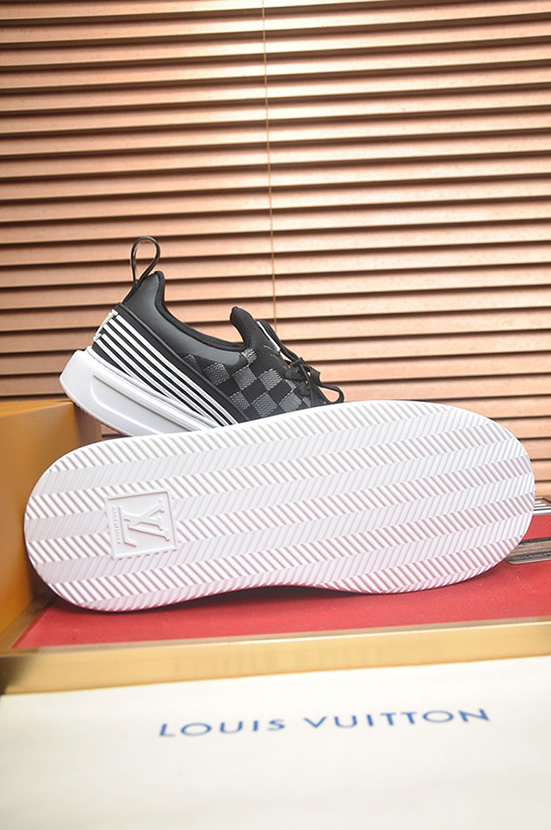 ルイ・ヴィトン ダミエ・パターン テキスタイル スニーカー ブラック shoes597 - 画像 (7)