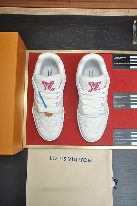 ルイ・ヴィトン 桜モチーフ レザー スニーカー ホワイト/ピンク shoes599 - 画像 (2)