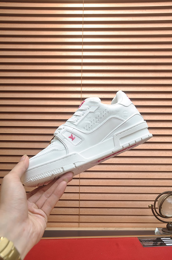 ルイ・ヴィトン 桜モチーフ レザー スニーカー ホワイト/ピンク shoes599 - 画像 (5)