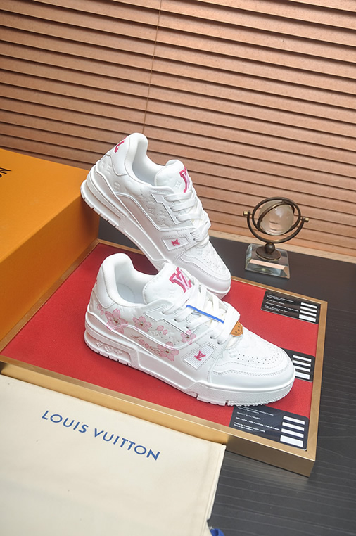 ルイ・ヴィトン 桜モチーフ レザー スニーカー ホワイト/ピンク shoes599 - 画像 (6)