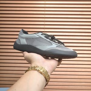 プラダ メッシュ＆レザー ドローストリング スニーカー グレー shoes608