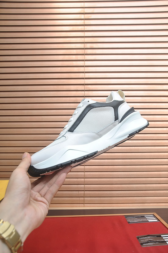 フェンディ メッシュ&レザー スニーカー ホワイト/グレー shoes613 - 画像 (5)