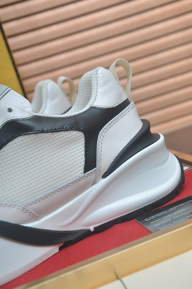 フェンディ メッシュ&レザー スニーカー ホワイト/グレー shoes613 - 画像 (9)