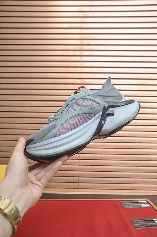 フェンディ テクニカル メッシュ&レザー スニーカー グレー オレンジ shoes616 - 画像 (5)