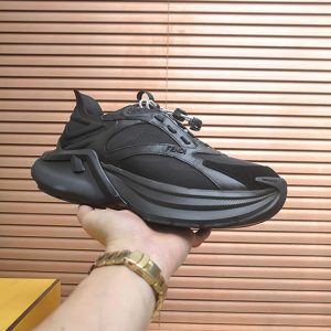フェンディ テクニカル メッシュ＆レザー スニーカー オールブラック shoes618