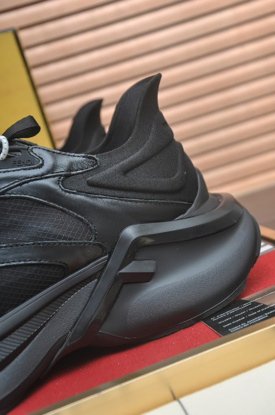 フェンディ テクニカル メッシュ&レザー スニーカー オールブラック shoes618 - 画像 (9)