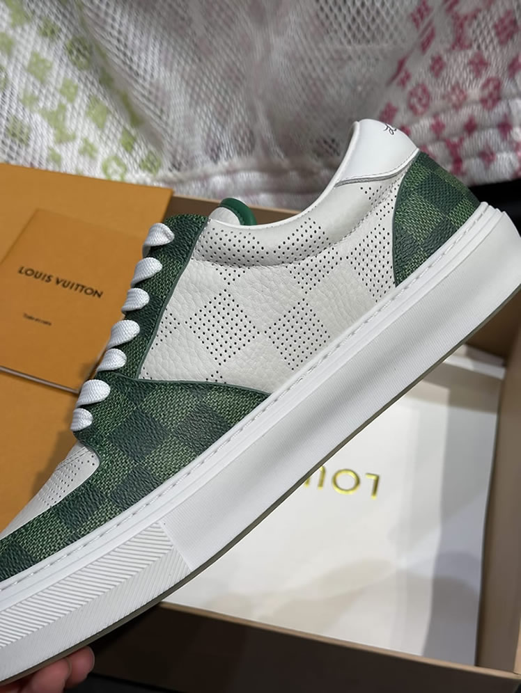 ルイ・ヴィトン ダミエ パンチングレザー スニーカー ホワイト グリーン shoes619 - 画像 (9)