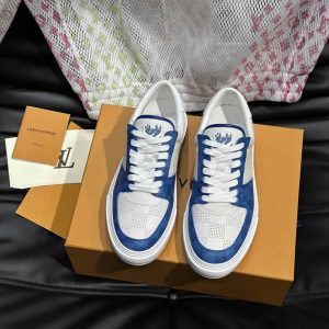 ルイ・ヴィトン ダミエ パンチングレザー スニーカー ホワイト ブルー shoes620