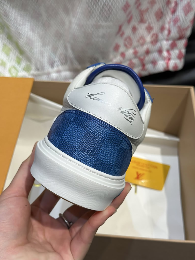 ルイ・ヴィトン ダミエ パンチングレザー スニーカー ホワイト ブルー shoes620 - 画像 (8)