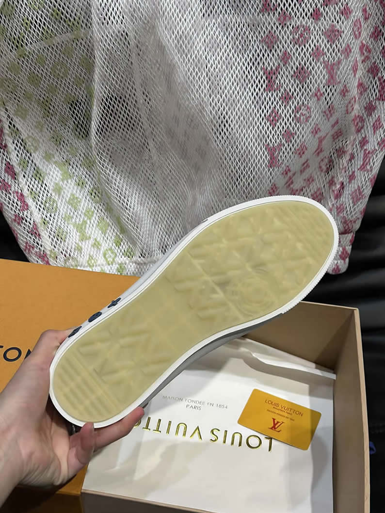 ルイ・ヴィトン ダミエ パンチングレザー スニーカー ホワイト ブルー shoes620 - 画像 (9)