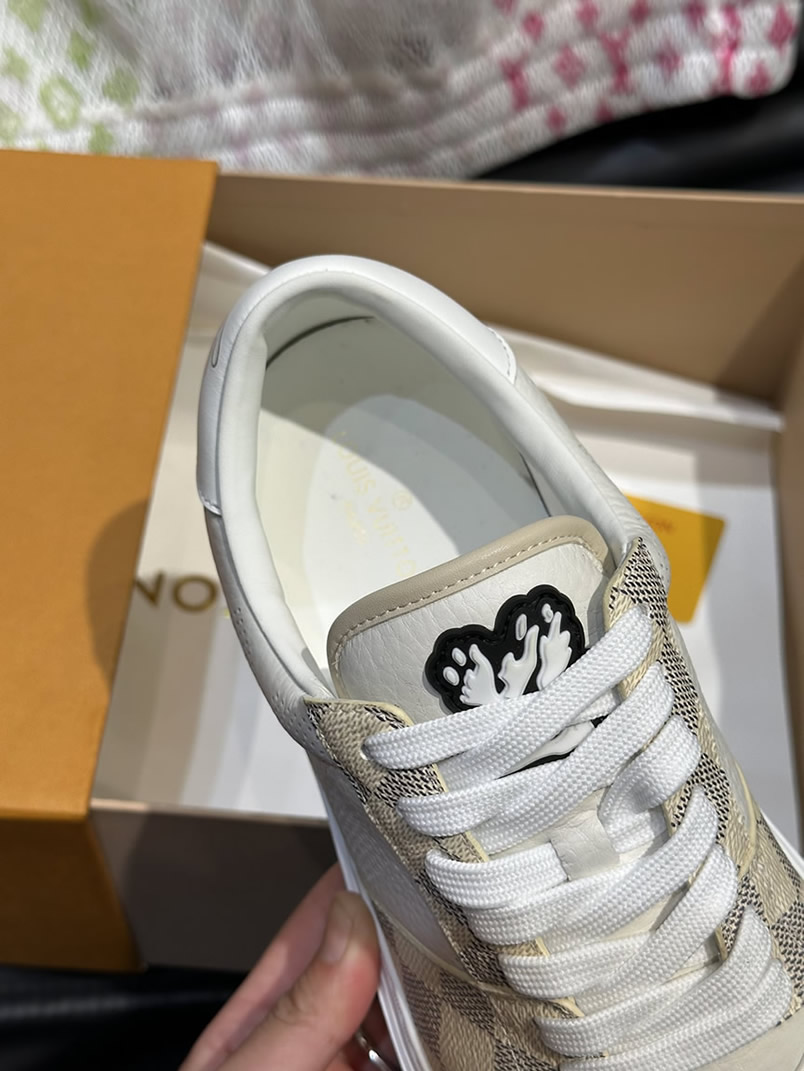 ルイ・ヴィトン ダミエ パンチングレザー スニーカー ホワイト ベージュ shoes621 - 画像 (7)