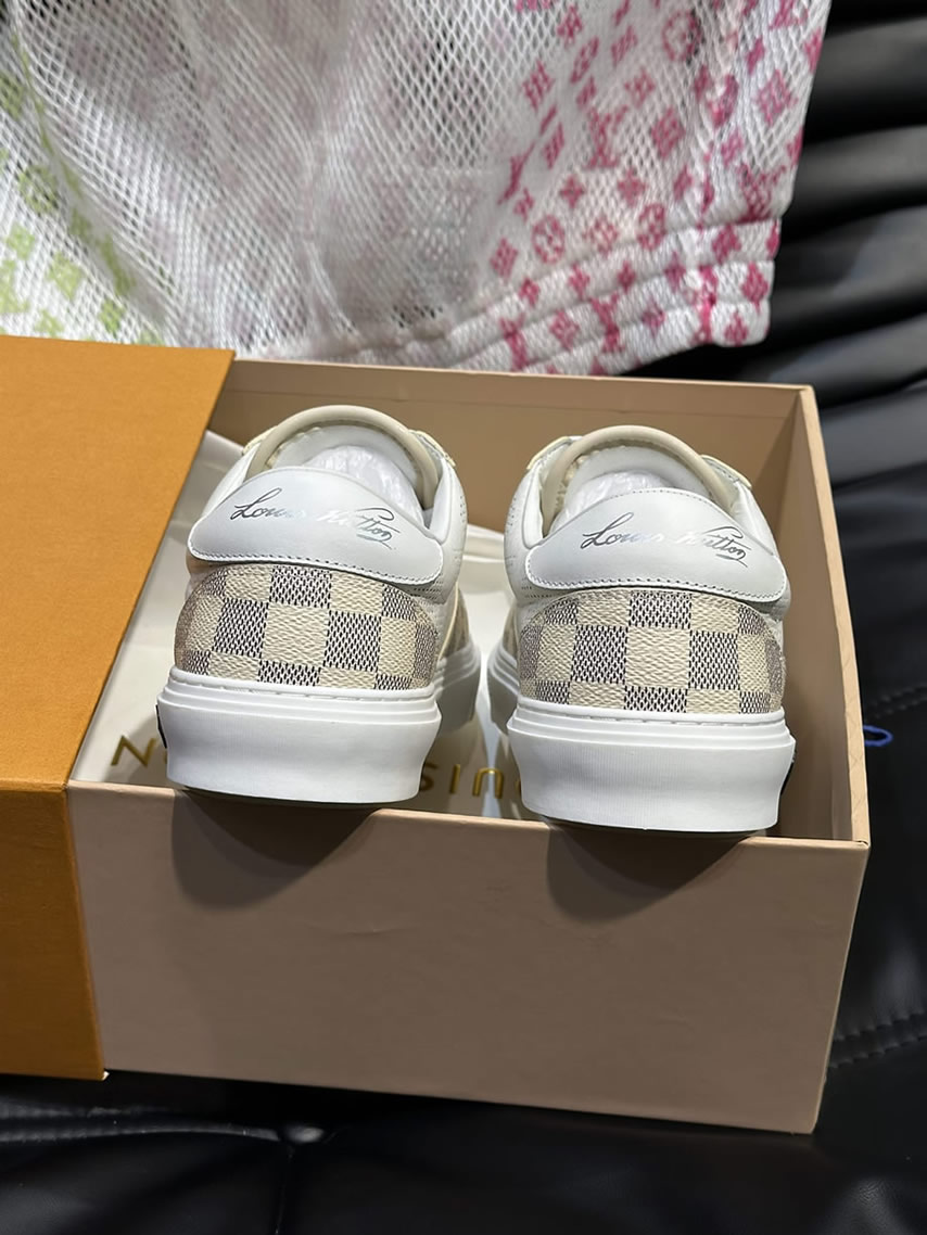 ルイ・ヴィトン ダミエ パンチングレザー スニーカー ホワイト ベージュ shoes621 - 画像 (8)