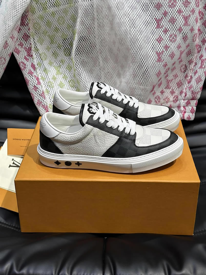 ルイ・ヴィトン ダミエ パンチングレザー スニーカー ホワイト ブラック shoes622 - 画像 (3)