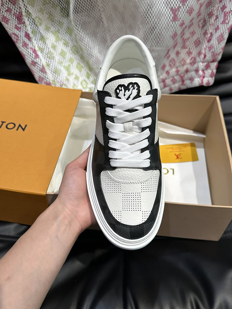 ルイ・ヴィトン ダミエ パンチングレザー スニーカー ホワイト ブラック shoes622 - 画像 (5)