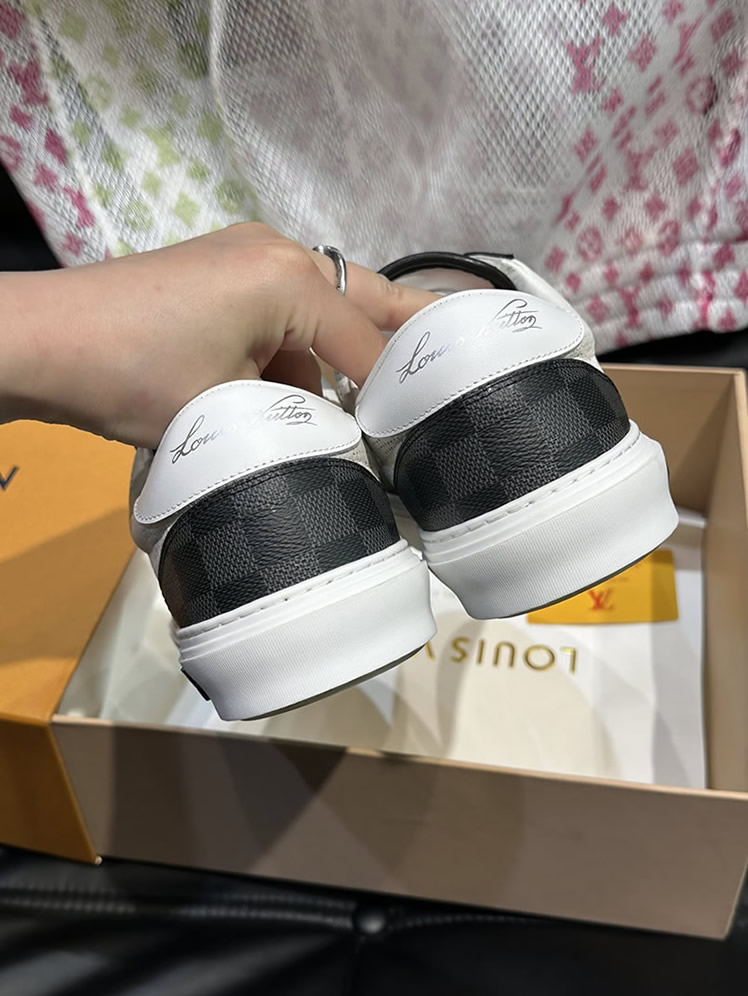 ルイ・ヴィトン ダミエ パンチングレザー スニーカー ホワイト ブラック shoes622 - 画像 (6)