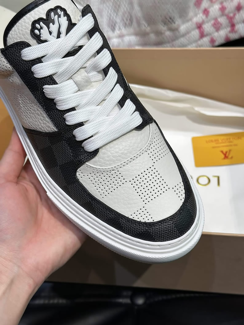 ルイ・ヴィトン ダミエ パンチングレザー スニーカー ホワイト ブラック shoes622 - 画像 (8)