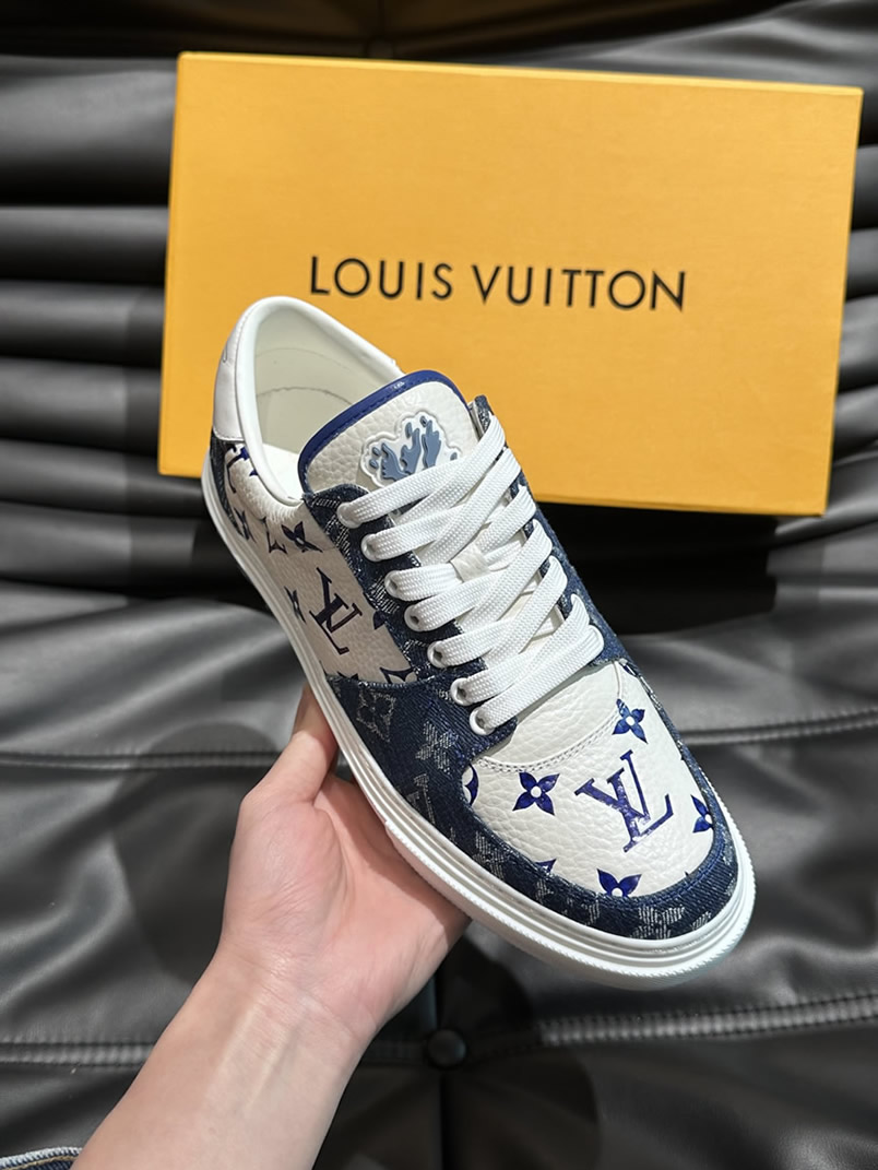 ルイ・ヴィトン モノグラム スニーカー ホワイト ブルー shoes627 - 画像 (5)