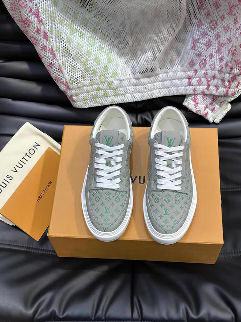 ルイ・ヴィトン モノグラム スニーカー グレー グリーン shoes628