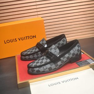 ルイ・ヴィトン メジャー・ライン ローファー ダミエ ブラック グレー shoes634