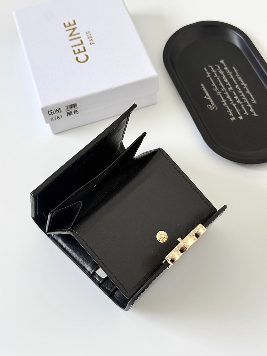 セリーヌ トリオンフ スモールウォレット パテント ブラック ceg4781 - 画像 (7)