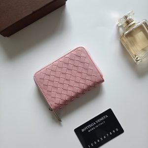ボッテガヴェネタ イントレチャート レザー ジップアラウンド コインケース 小銭入れ ピンク 620348