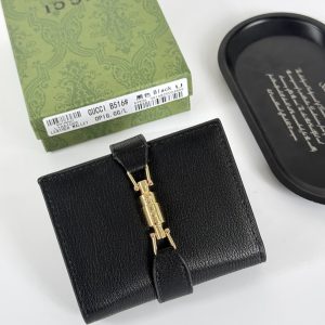 グッチ ジャッキー 1961 レザー 二つ折り財布 コインパース付き ブラック gucB516